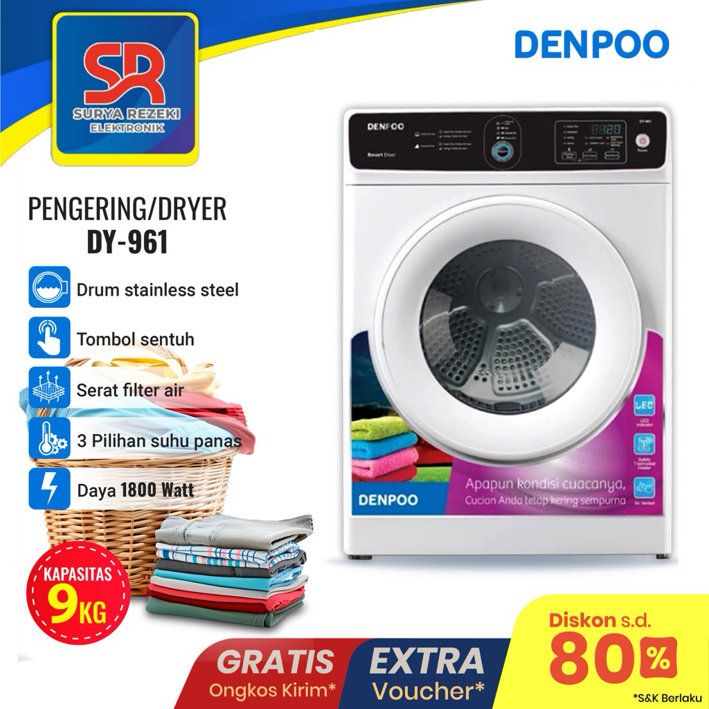 Denpoo Mesin Dryer DY 961 Mesin Pengering Pakaian Laundry