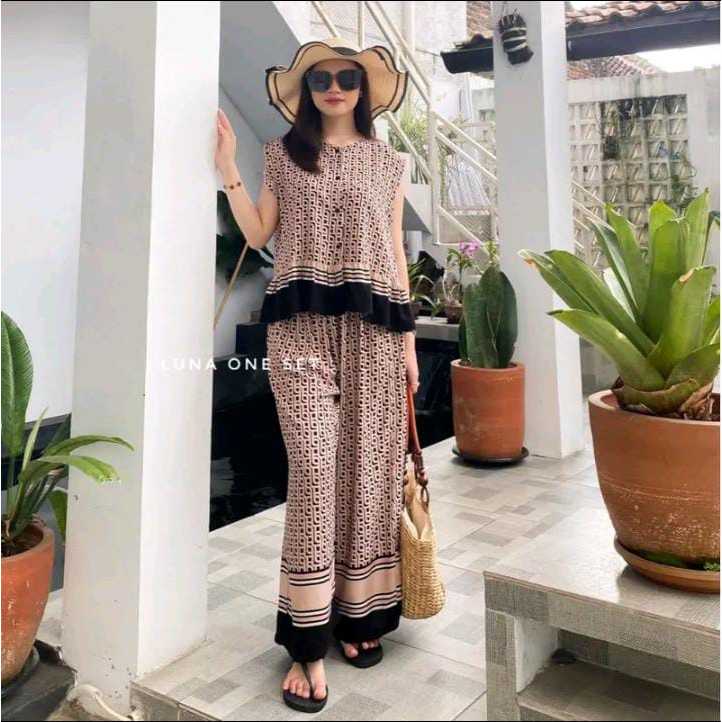Luna One Set Lala Setelan Wanita Satset Pajamas Kulot