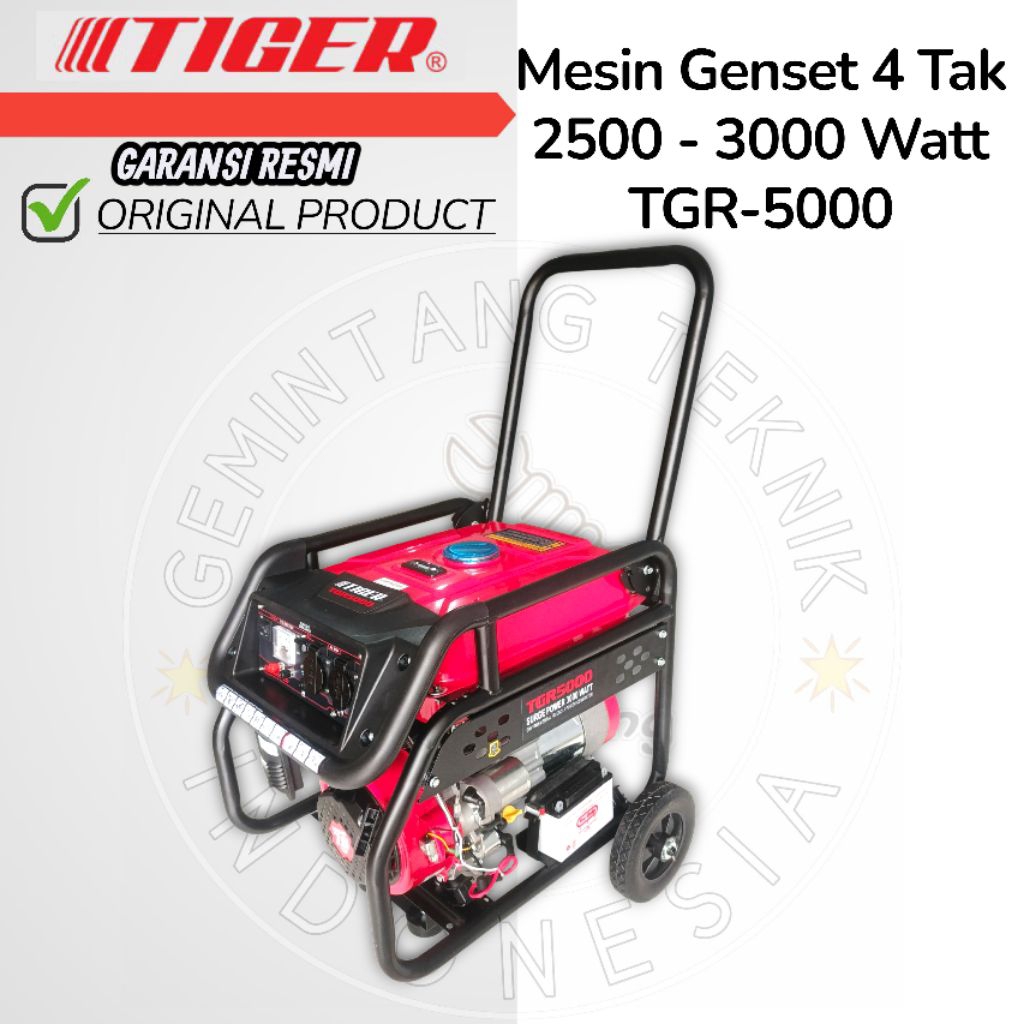 Genset TIGER TGR 5000 3000 Watt /Power Generator Genset 3000 Watt Double Stater TGR5000 TIGER