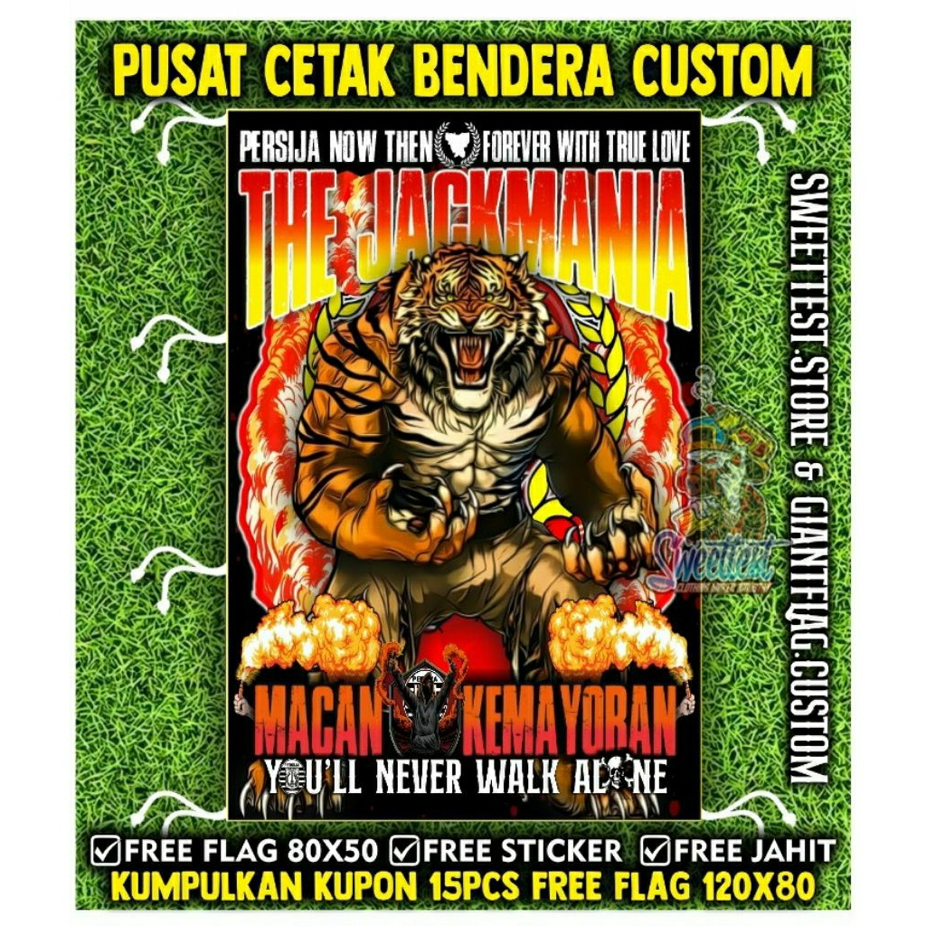 Produk Favorit + Free Bonus Flag Persija + Bonus Sticker Bendera Persija + Giant Flag Printing Persi