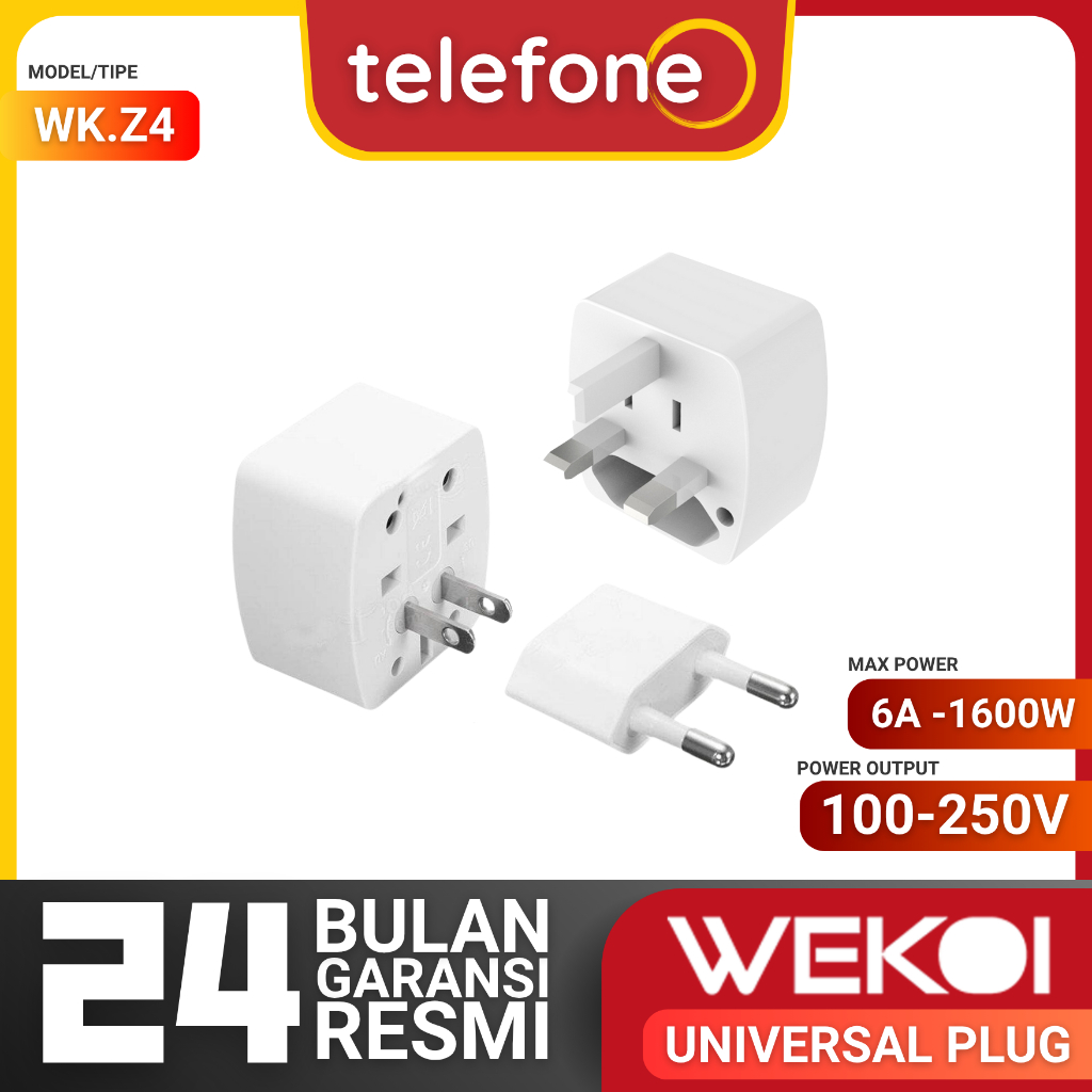 WEKOI Z4 Universal Adaptor Plug Power Socket Adapter 6A ORIGINAL