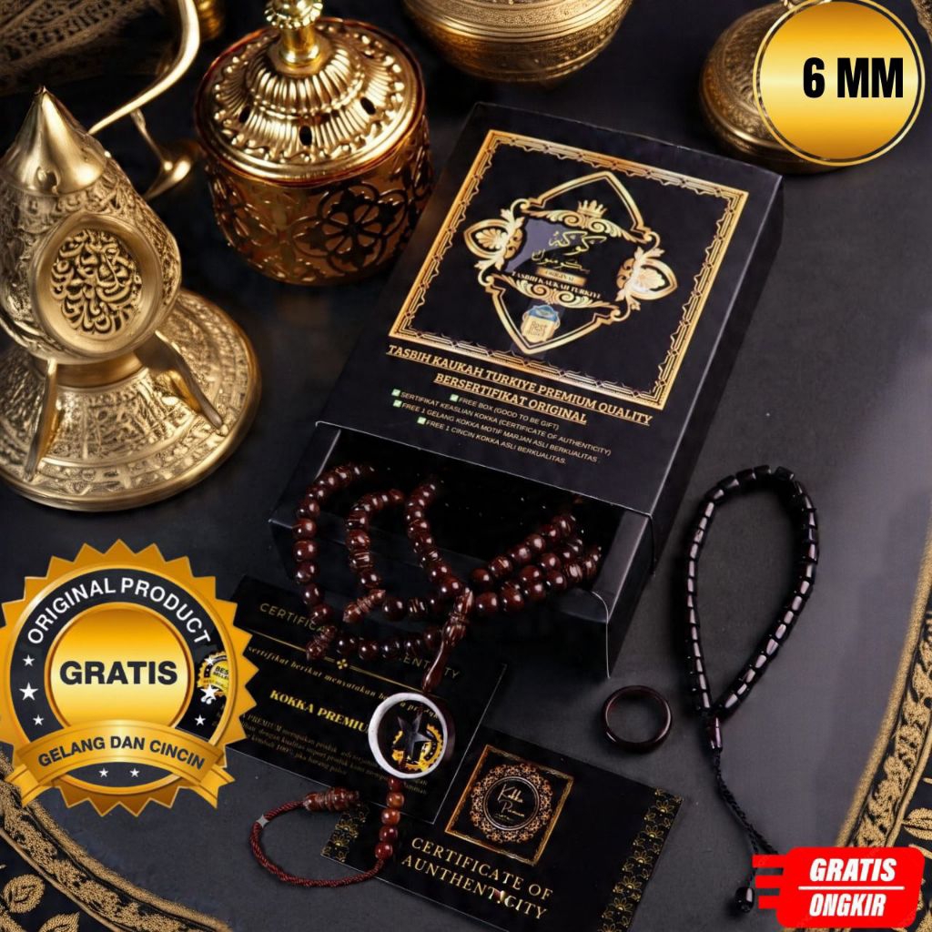 Tasbih Kokka 6MM Asli Premium Tasbih Kokka Murah Tasbih Kokka Turki Tasbih Kokka Bersertifikat Tasbi