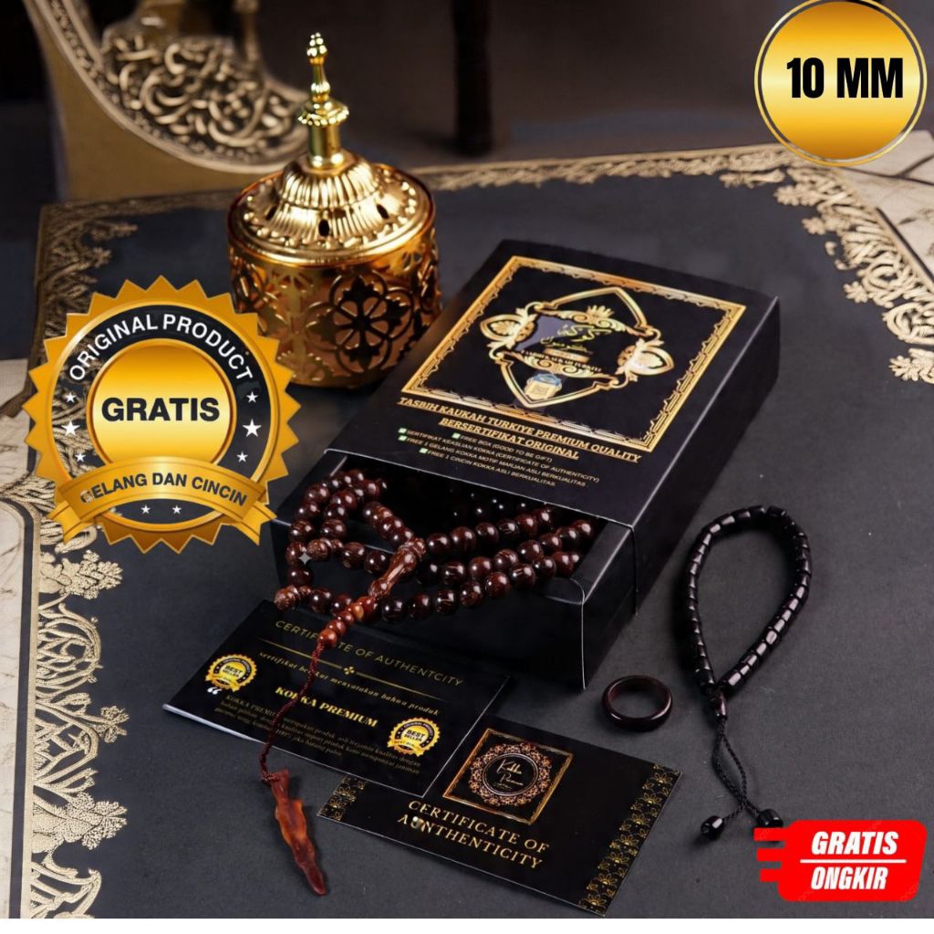 Tasbih Kokka 10 MM Asli Premium Tasbih Kokka Murah Tasbih Kokka Turki Tasbih Kokka Bersertifikat Tas