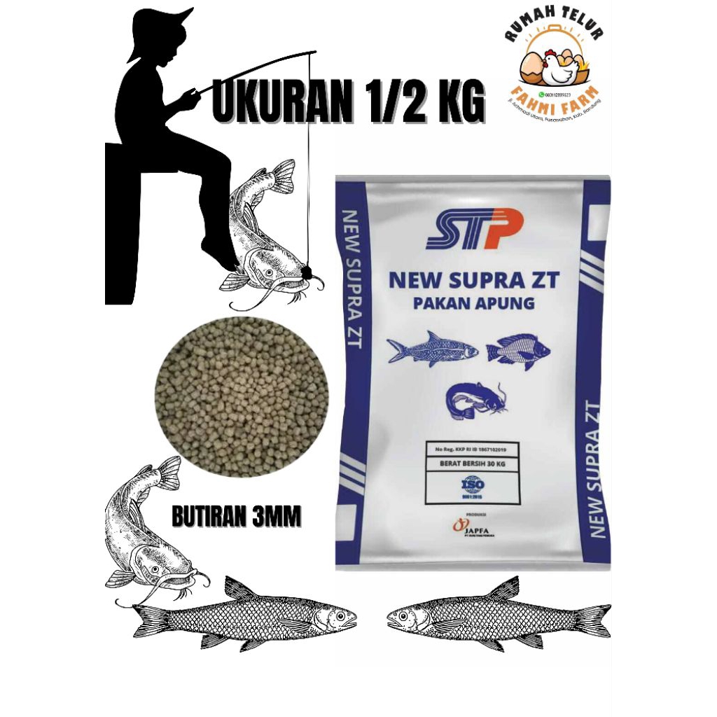 Pelet Apung Ekonomis 3mm New Supra ZT Japfa Repack 500gr