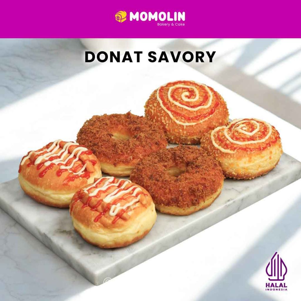 Momolin Bakery Savory Donut Mix -- Donat Gurih Premium Varian Sosis Mayo, Abon & Tuna | Donat Isi To