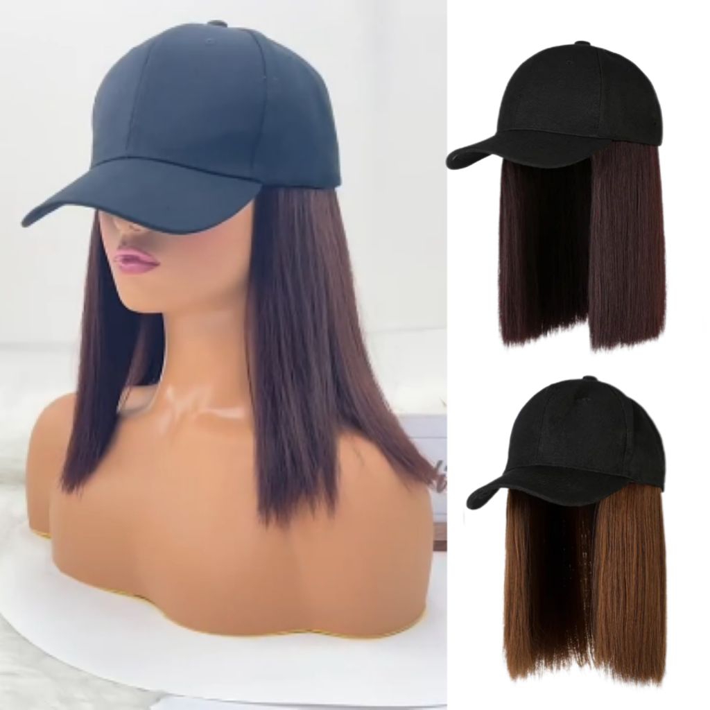 WIG TOPI BASEBALL RAMBUT PENDEK WIG TOPI BASEBALL WANITA WIG TOPI KEKINIAN WIG TOPI TRENDY FASHION W