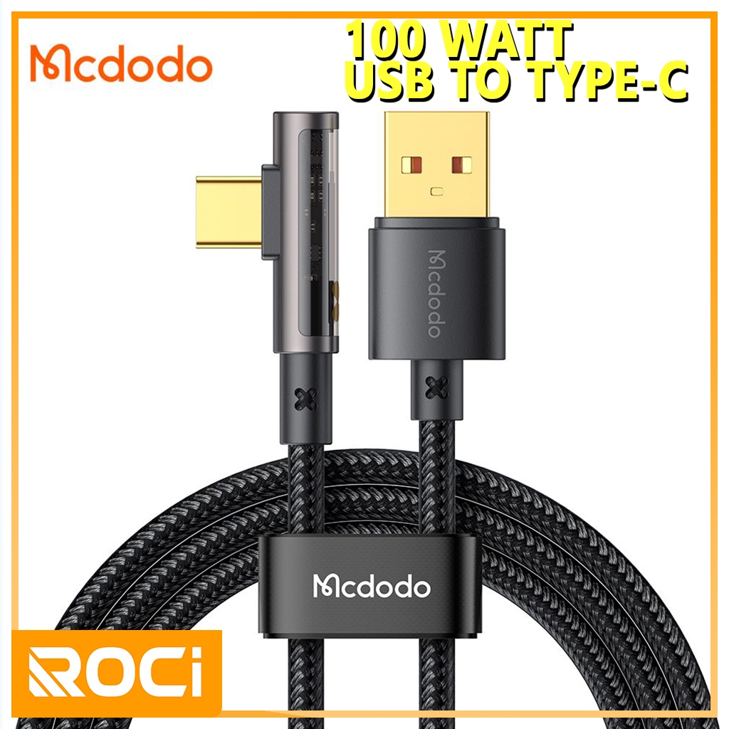 MCDODO Kabel Charger Type C Gaming Series Fast Charging (GEN 3) 90 degree- Kabel Type C - Kabel Data