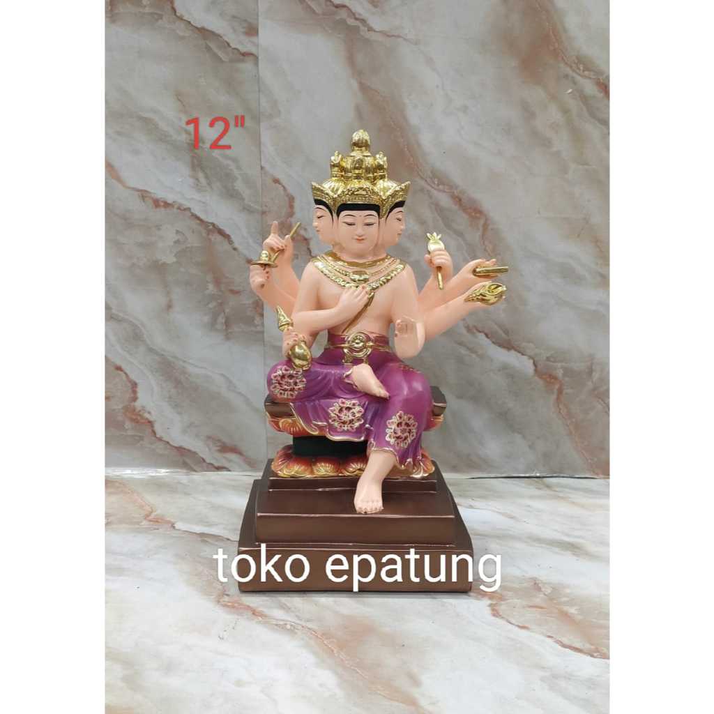 PATUNG BUDDHA 4 WAJAH / SEMIEN FO / SE MIEN FO - 12 INCH - FIBER - L25