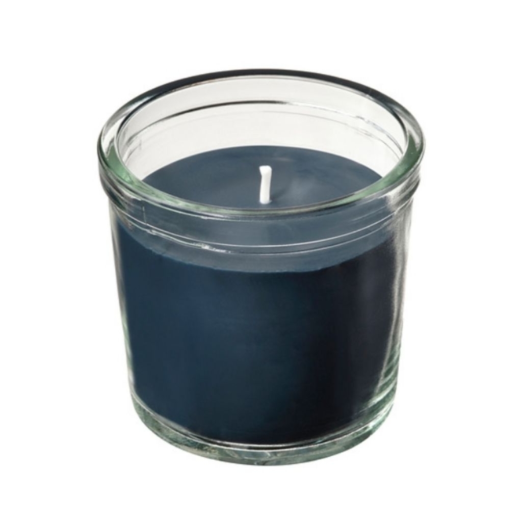 {Ik.EA} Fruktskog Lilin Beraroma Dalam Gelas Vetiver & Geranium/Hitam -Toska Tahan 20 Jam