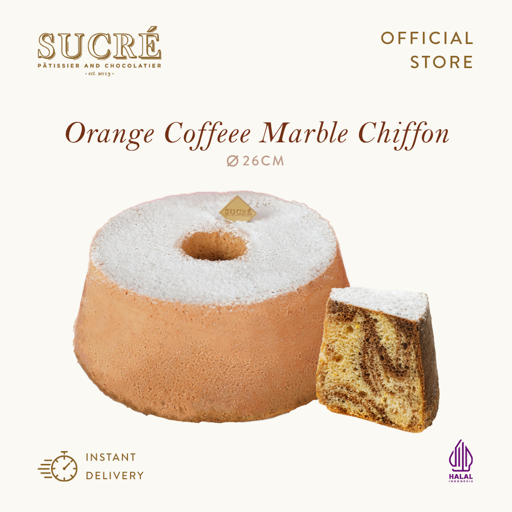 Sucre Patissier Coffee Orange  Chiffon Cake - Kue Ulang Tahun Birthday Cake 26cm