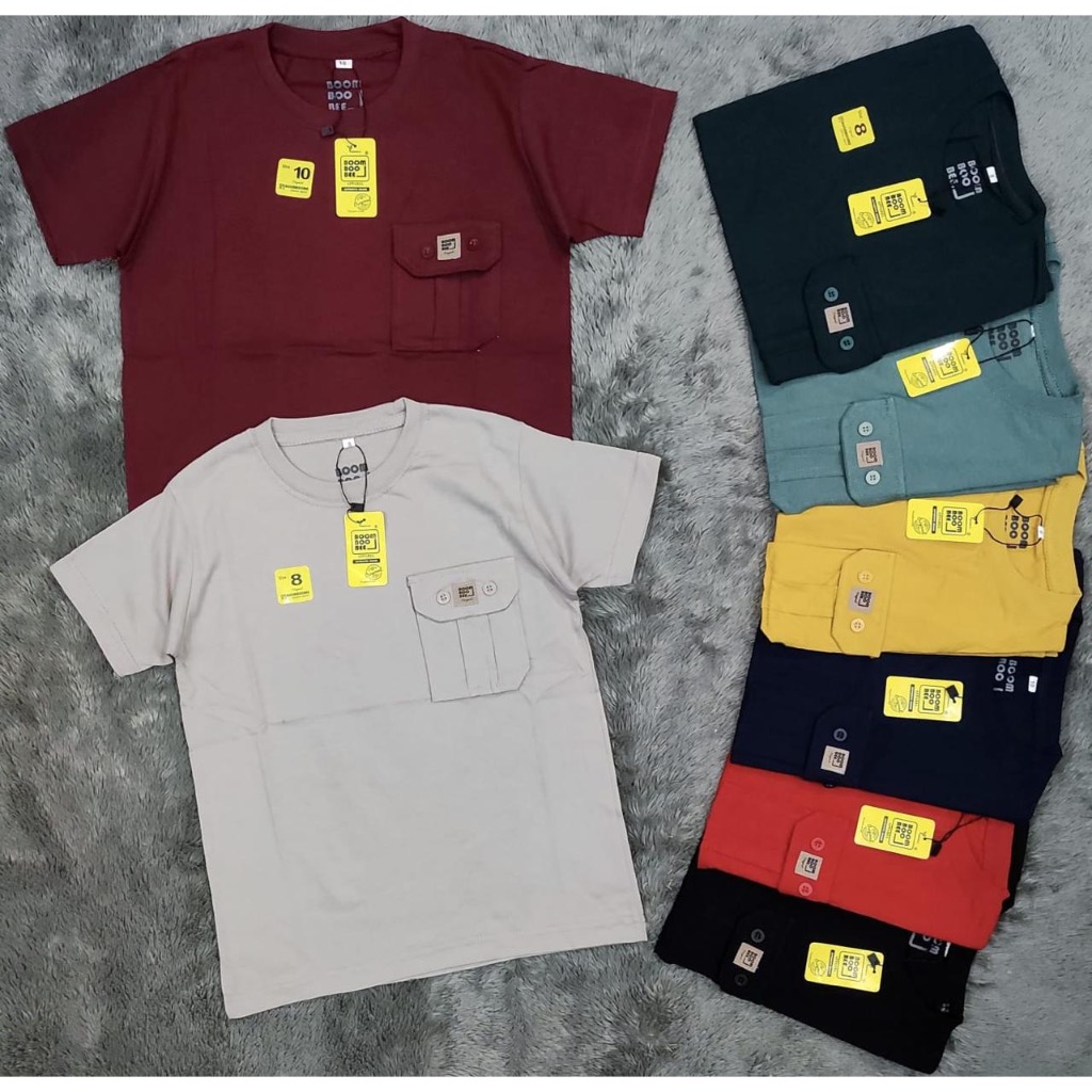 Baju Kaos Anak Laki-laki Polos Boomboobee usia 1-6 tahun