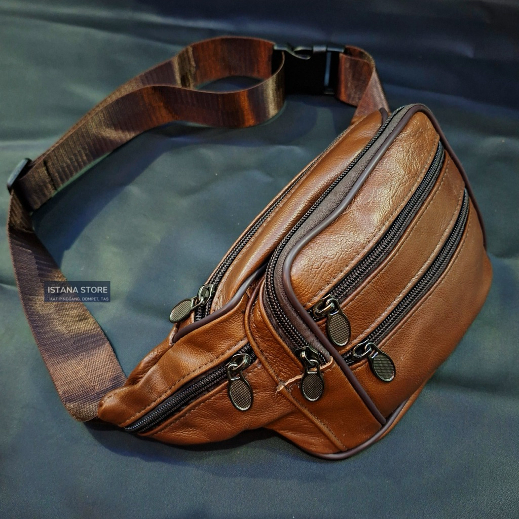 Tas pria selempang kecil kulit sapi dijamin