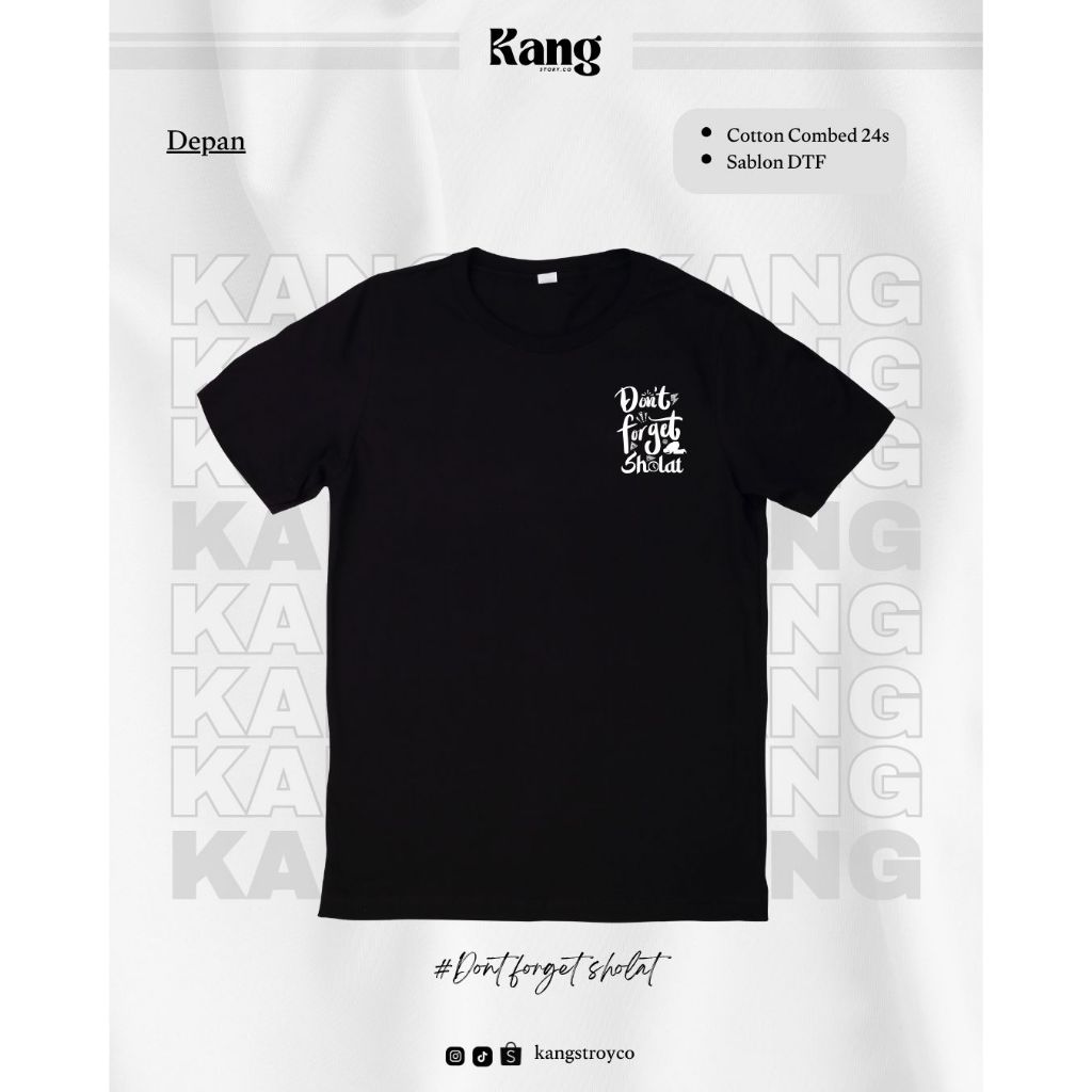 Kaos Kang (kaos santri) Dont Forget Sholat Kang Santri Series