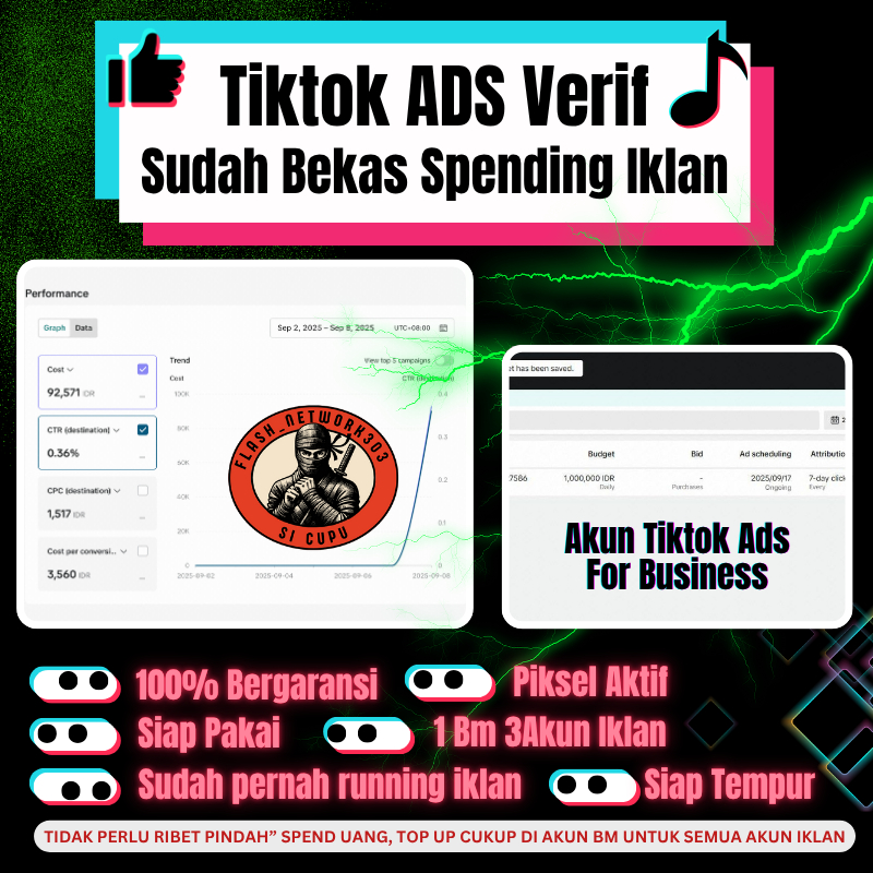 AKUN TIKTOK ADS + AKUN BM TIKTOK Bekas Spending Iklan