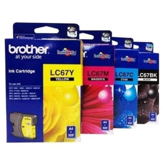 tinta cartridge Brother LC67 black & LC67 color original (VARIAN) for : DCP-185C, DCP-J715W, MFC-589
