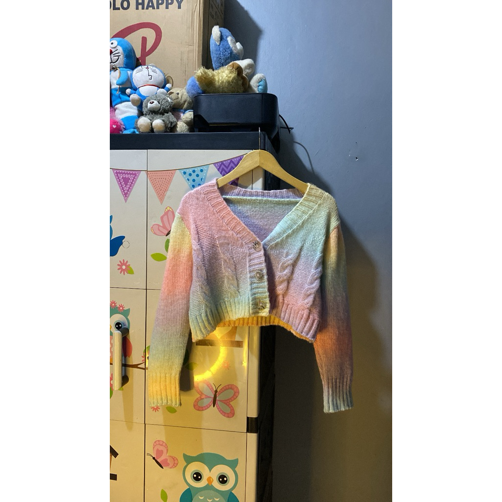 CARDIGAN CROP RAINBOW