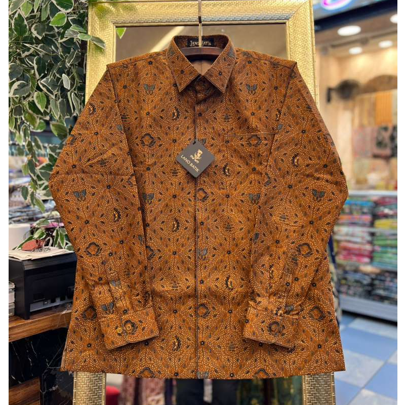 Lano Batik Semi Jas - Kemeja Batik Smock Semi Jas - Sidomukti - Batik Katun - Baju Batik Pria - Keme