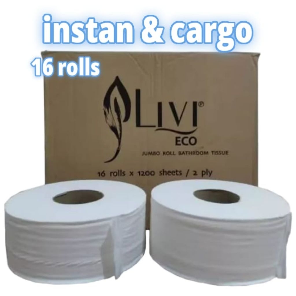 TISU TISSUE LIVI ROLL JUMBO 1200'S 1DUS / LIVI ECO TOILET JRT / TISU TOILET ROLL JUMBO
