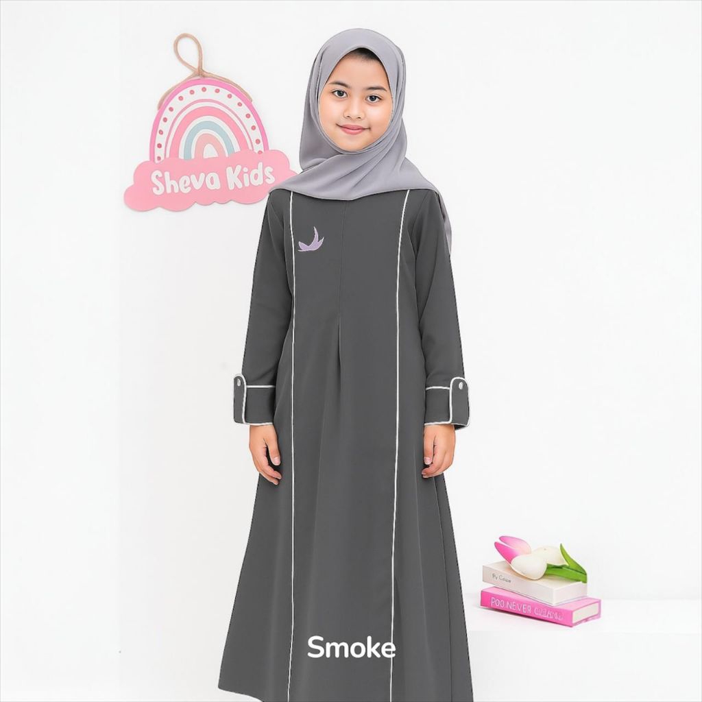MARYAM - Arsyila Dress Anak COUPLE Gamis Anak Perempuan Baju Muslim Wanita Bahan Sabrina Anti UV Pre