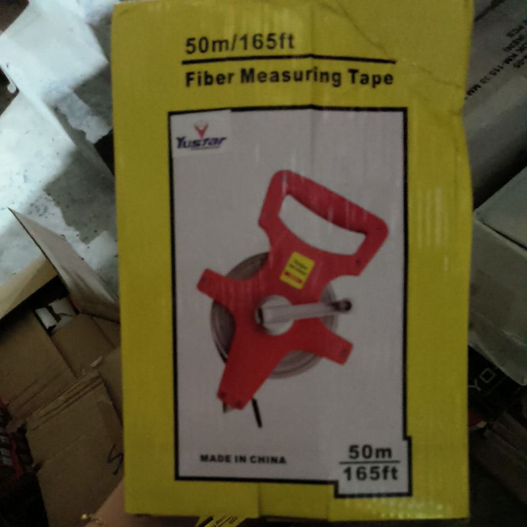 Meteran Fiber 50M R / Meteran Roll / Fiber Measuring Roll Tape / Meteran Tanah Roll Tancap 50 meter 