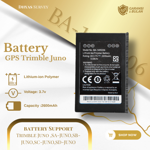 Jual Baterai Juno BA1405206 - Lithium-ion 3.7V 2600mAH Battery Trimble Juno  BA-1405206 Juno SA, Jun
