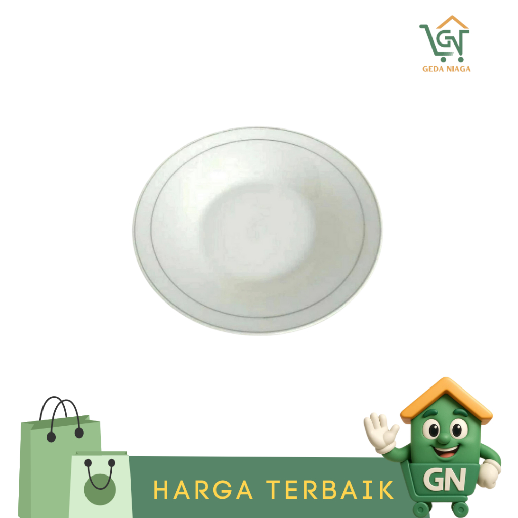 Piring Makan Keramik Sango Putih Lis Emas satu Set / Piring Makan Keramik Sango Satu Set (12 PCS)