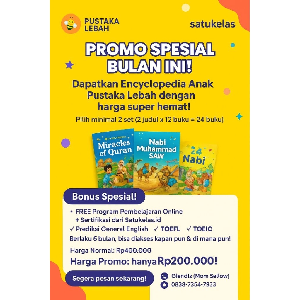 PaketBuku 24pcs Cerita Bergambar Pustaka Lebah Satukelas.id