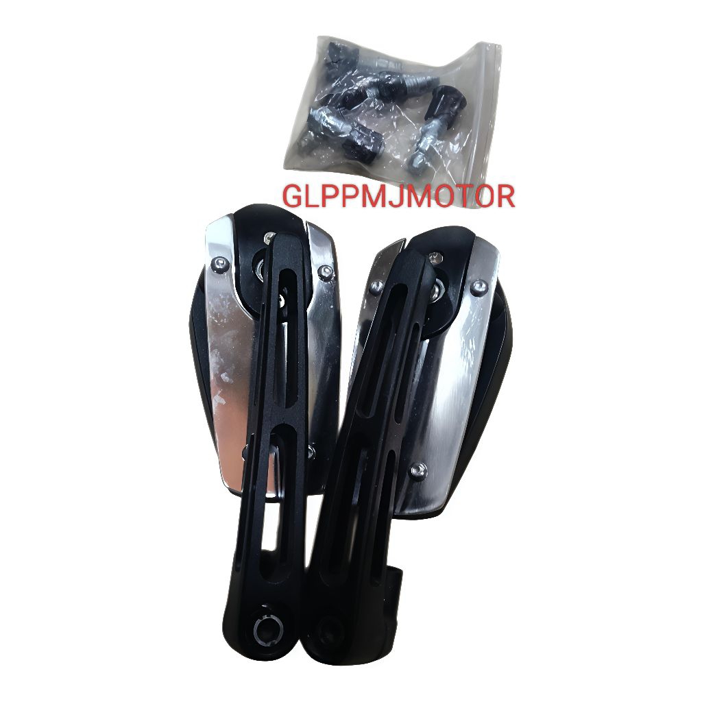 Spion Variasi Motor Napoleon Ironman Silver Crom Black Alevo Cnc Kaca Spion Arevo Koso Lipat Univers