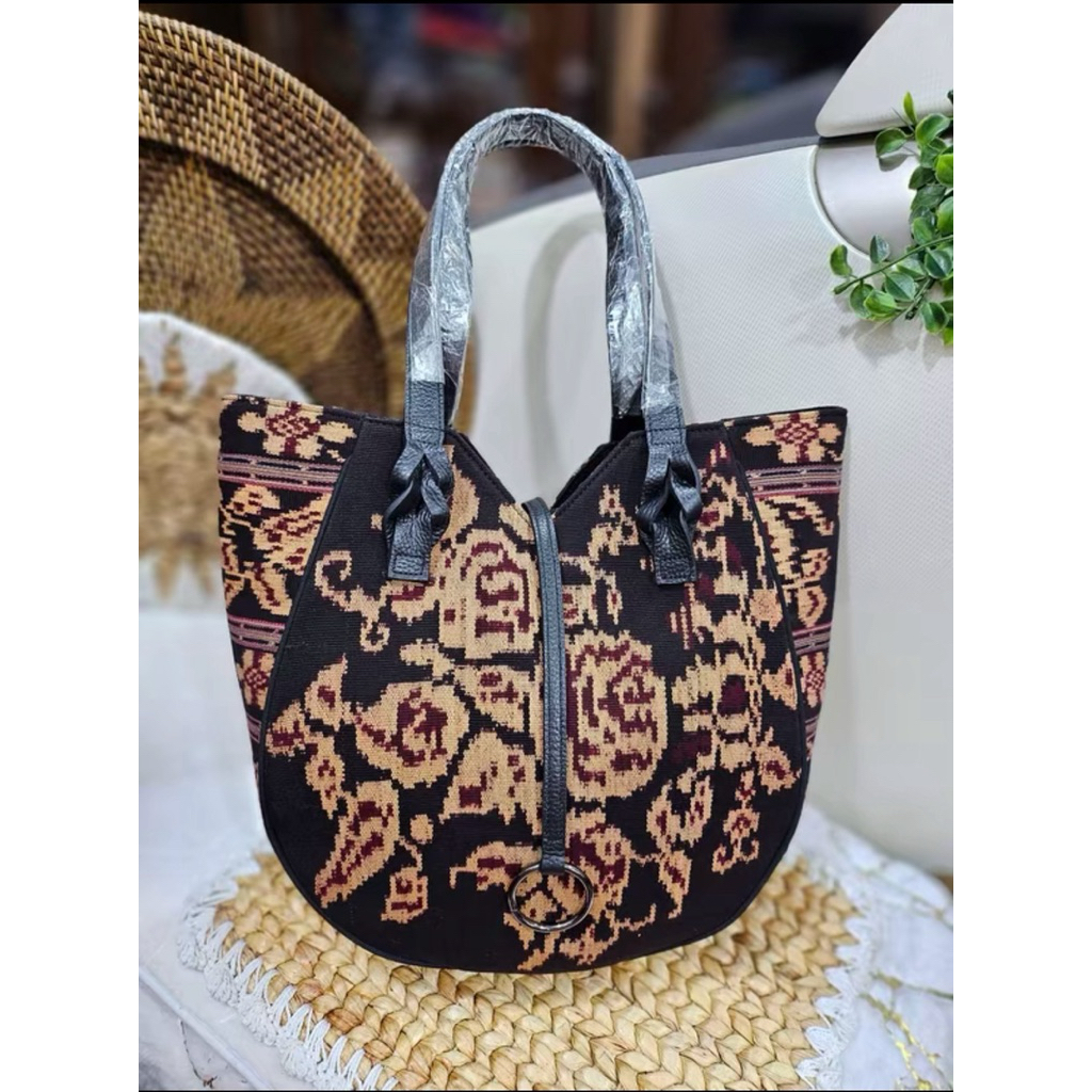 Tas Tenun asli NTT mix kulit sapi