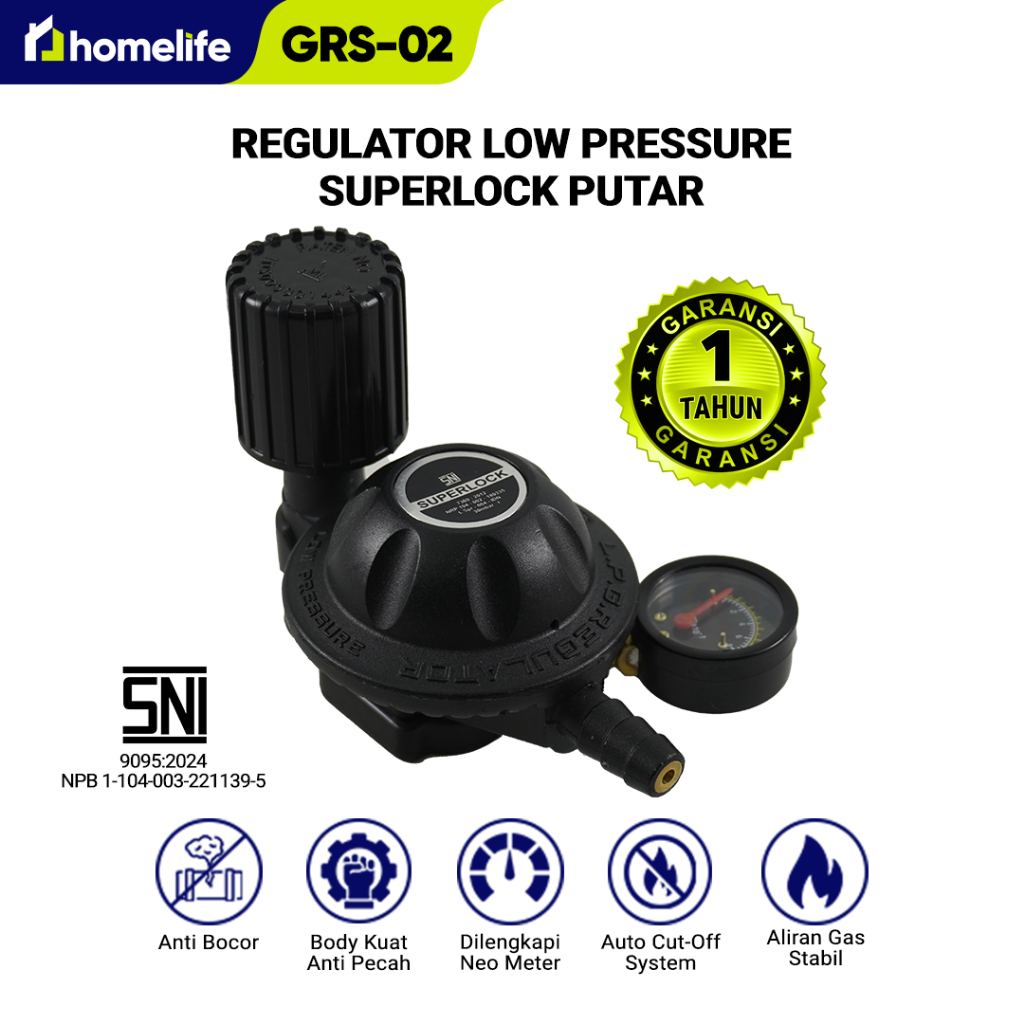 homelife Regulator Meter Superlock Putar (GRS-02) Regulator Gas Superlock Regulator Gas Aman Regulat