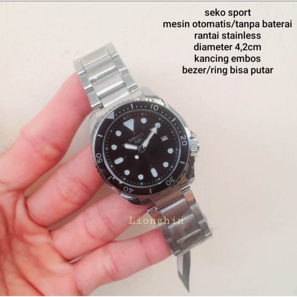 jam tangan seiko5 sport otomatis/automatic jam tangan SK pria otomatis tanpa baterai rantai stainlee