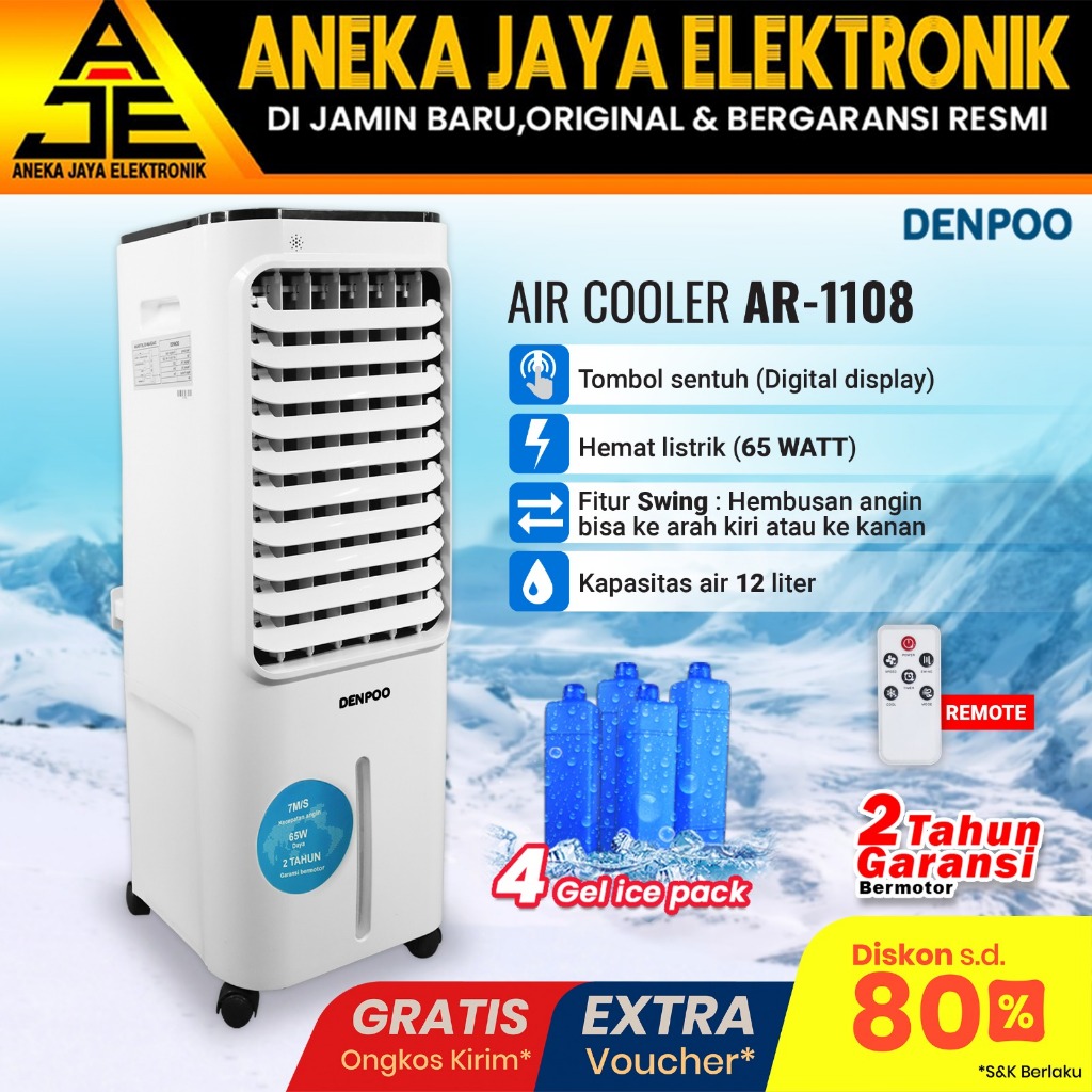 DENPOO AIR COOLER AC PORTABLE AR 1108XF PENDINGIN RUANGAN
