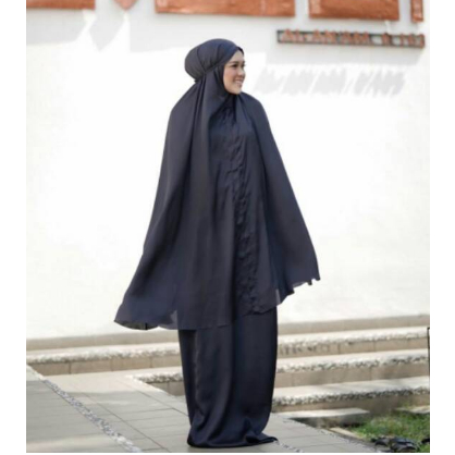 Mukena Buttonscarves Basic Prayer Robe Black