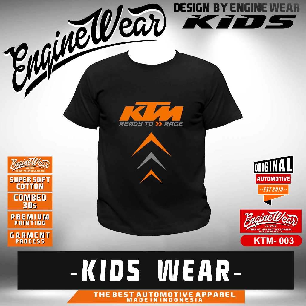 Kaos anak KTM racing T-shirt  motor cross baju motocross adventure racing kaos otomotif motor trail 
