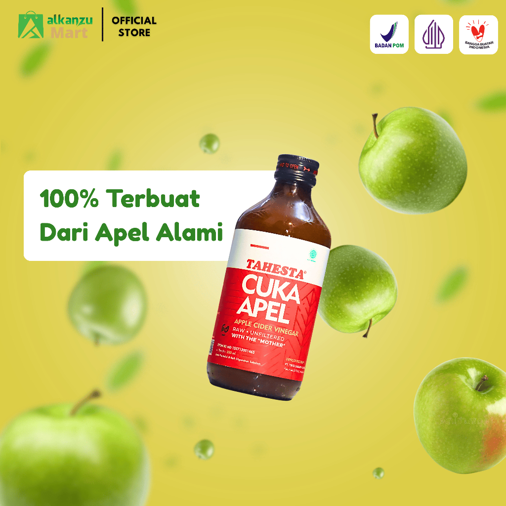 TAHESTA  Cuka Apel Asli Apple Cider Vinegar Cuka Sari Apel 320 ml