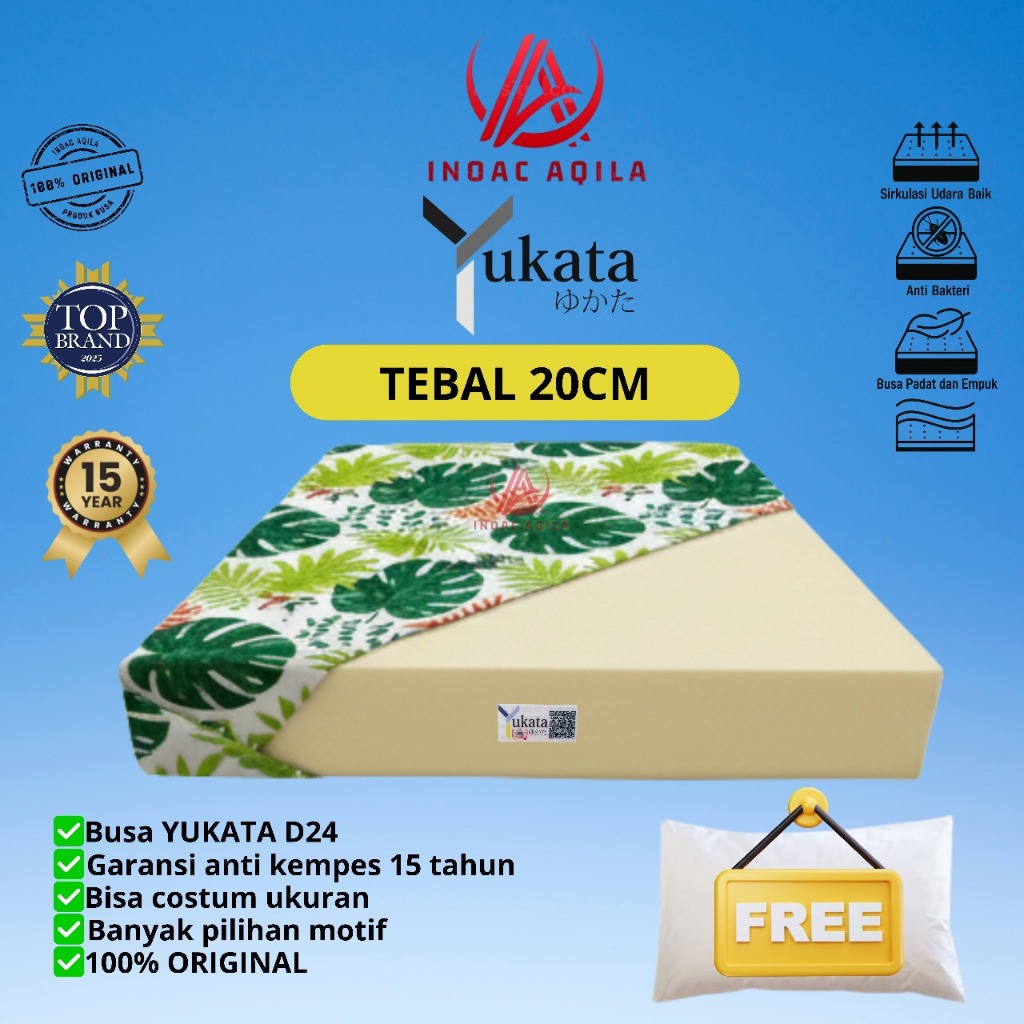 [ Tebal 20cm ] KASUR BUSA YUKATA ORIGINAL Garansi Anti Kempes 15 Tahun