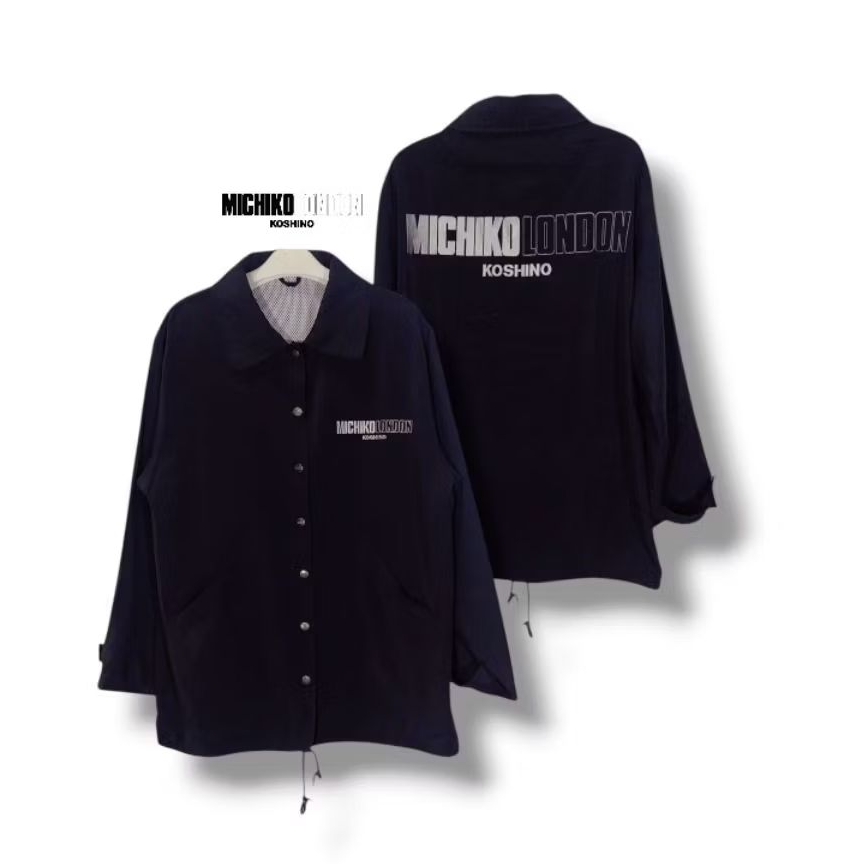 MICHIKO LONDON Coach Jacket Big Logo Embroidered Size tag L (P76xL58/LD116) Casual and Sporty Jacket