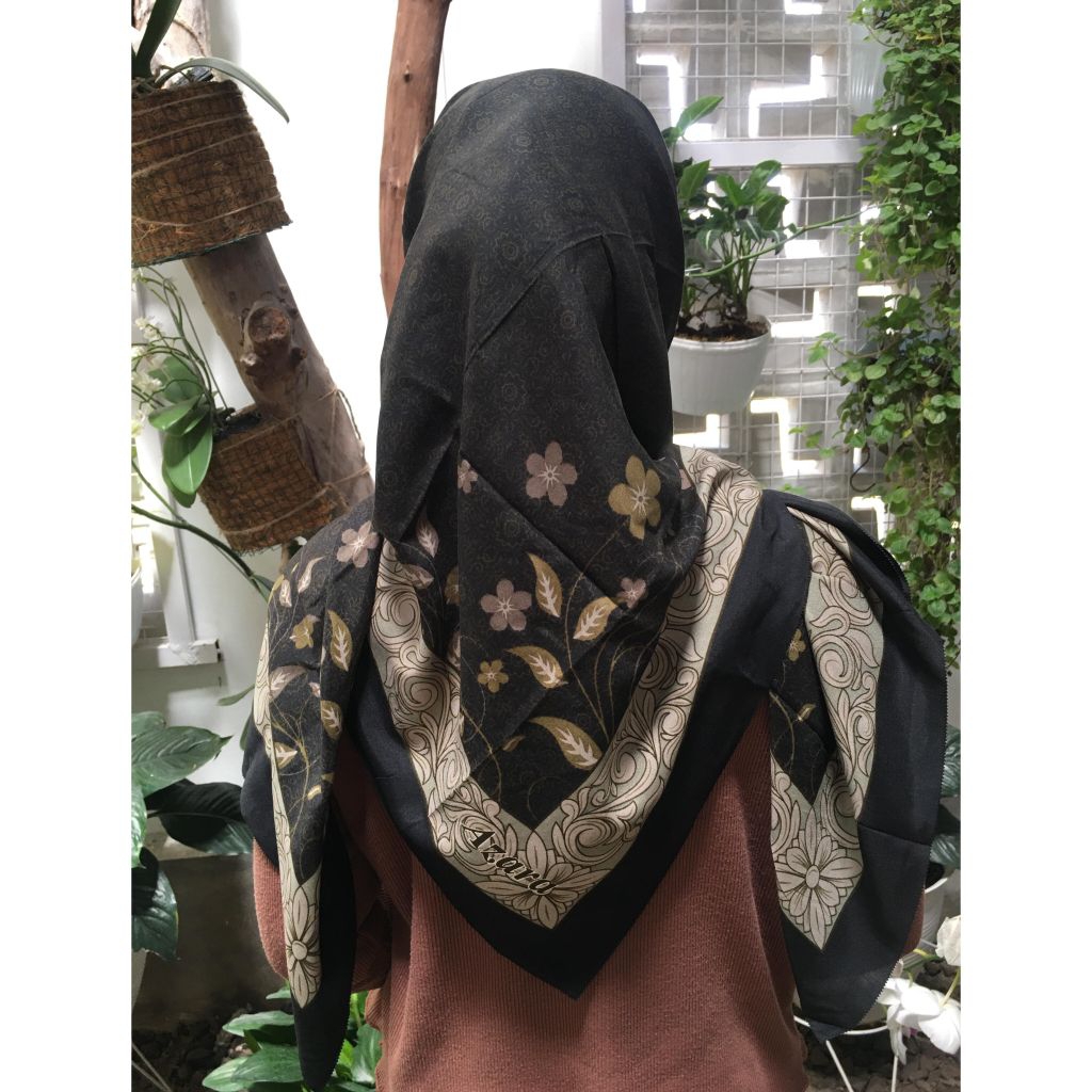AZARA Kerudung Segi Empat Motif Bunga Elegan – Hijab Printing Premium Bahan Voal Halus Adem & Anti K