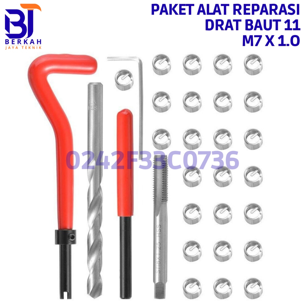 Recoil Set M7 x 1.0 Alat Reparasi Drat Drat Baut 11 Repair Drat Slek Dol Recoil Set
