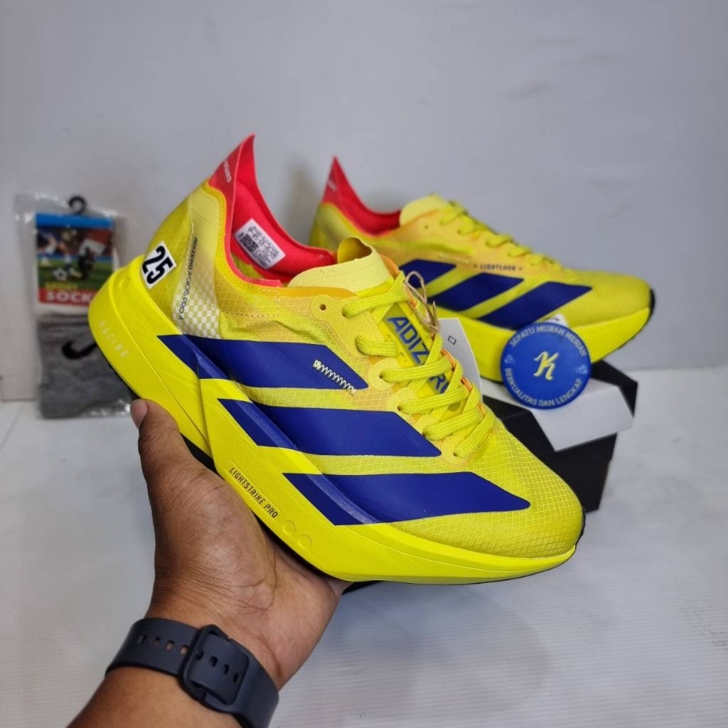 Sepatu Lari unisex adidas adizero Adios Pro 4 Running Shoes Silver/Red/Grey