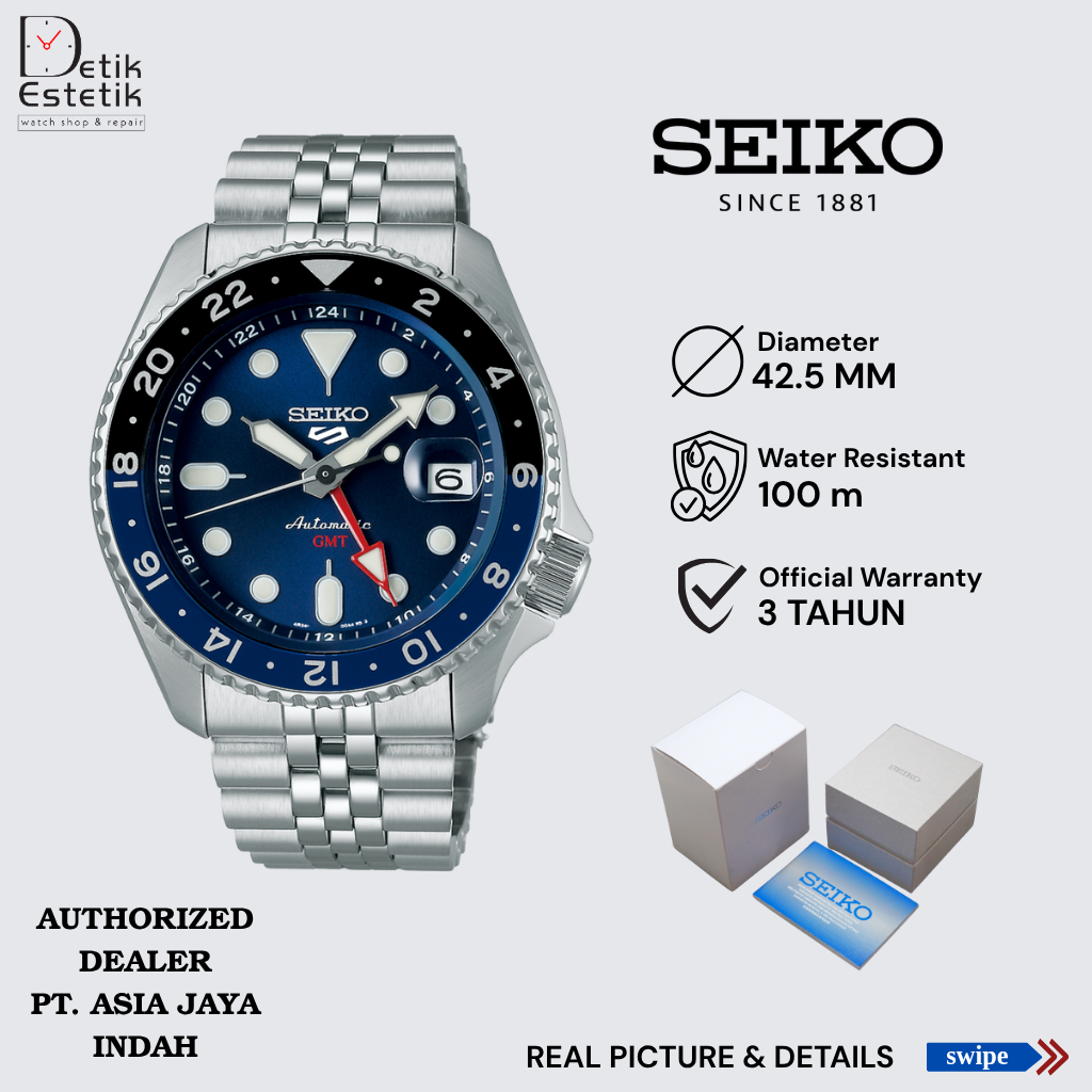 Seiko 5 GMT Sports SSK003K1 Batman GMT Stainless Steel Original
