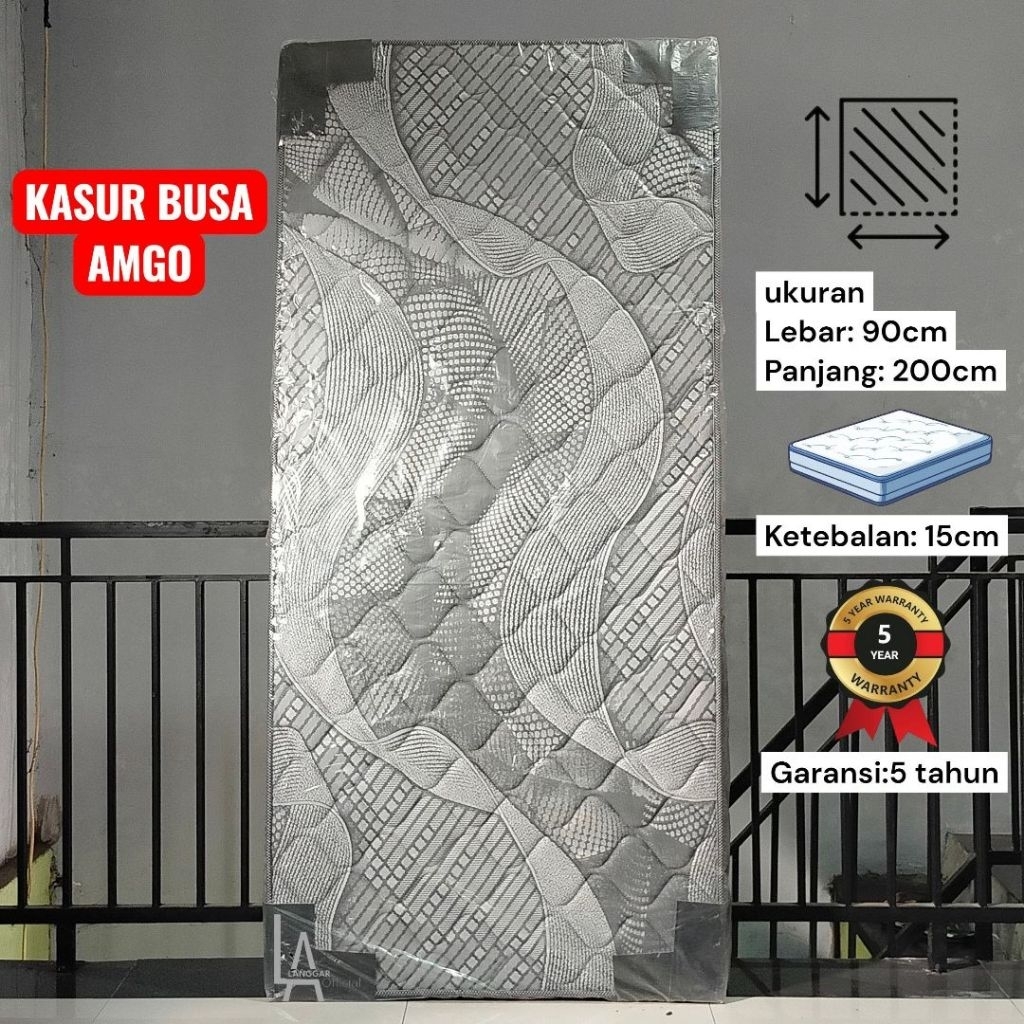 Kasur Busa Amgo 15cm – Kasur Tidur Empuk Tahan Lama Garansi 5 Tahun | Kasur Busa Padat Anti Kempes