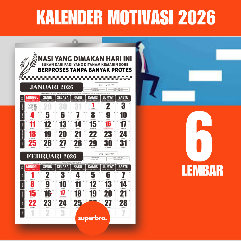 KALENDER DINDING 2026 SERI KATA BIJAK BERPROSES TANPA BANYAK PROTES