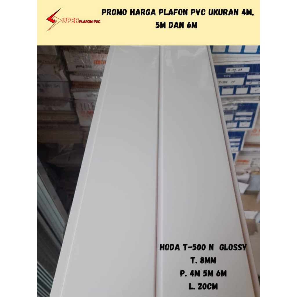 [PROMO] Plafon PVC Putih Nat Polos Glossy T500n Plavon Pvc Putih Glosy Lembaran