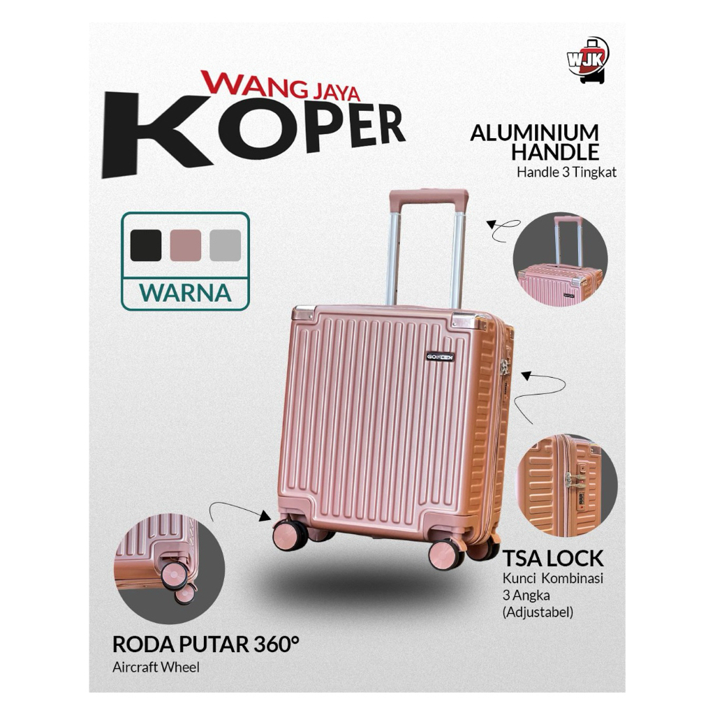Koper ABS size 18 inch hardcase tahan banting koper kecil traveling koper kabin koper anti pecah kop