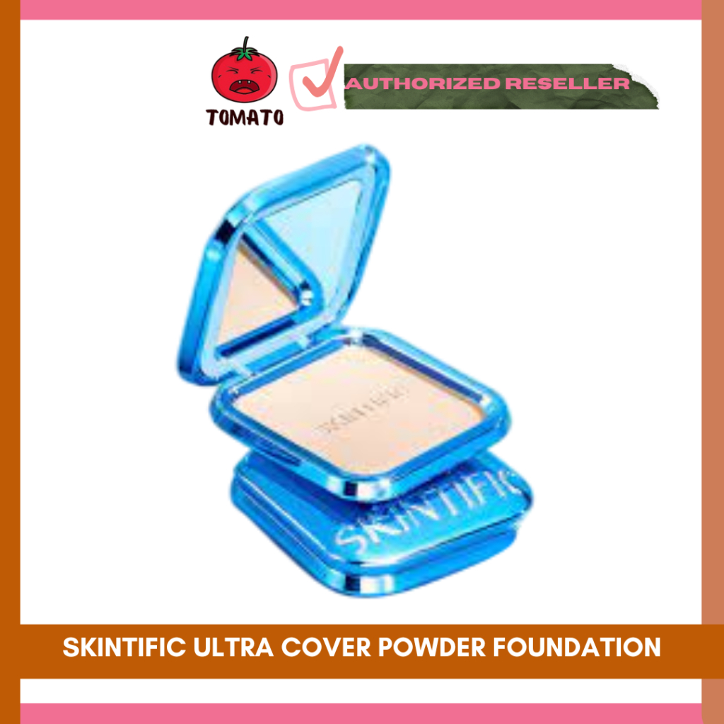 TOMATO-SKINTIFIC Ultra Cover Powder Foundation Two Way Cake Pressed Powder Bedak Padat
