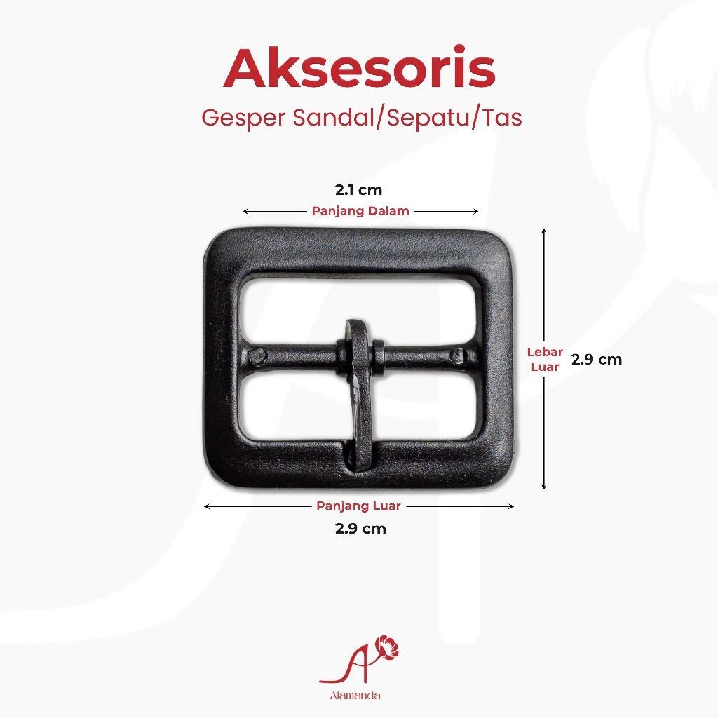 Aksesoris Gesper Tusuk Plastik Sandal/Sepatu/Tas Warna Hitam Kecil