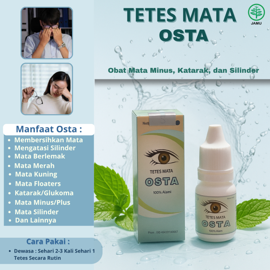 OSTA Tetes Mata Herbal Obat Mata Minus, Katarak, dan Silinder Paling Dicari