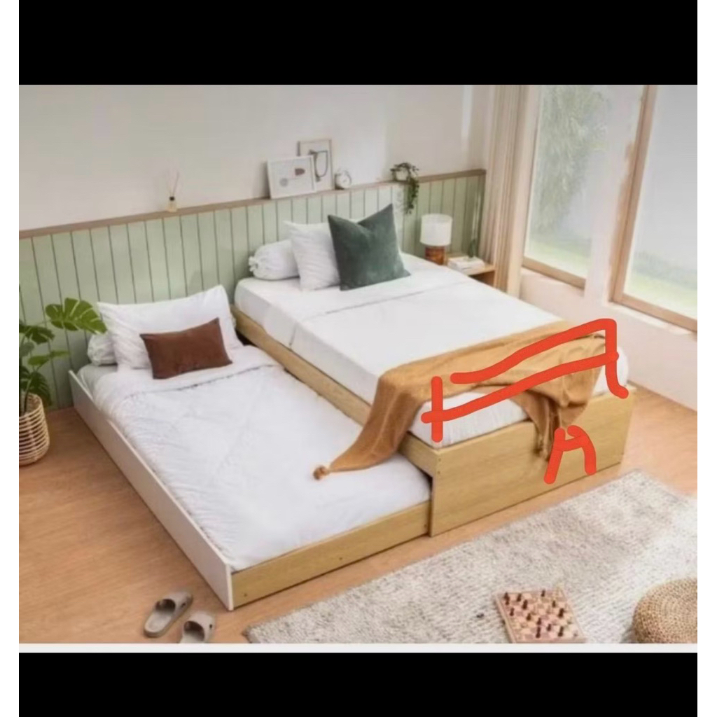 dipan sorong minimalis kayu jati vt