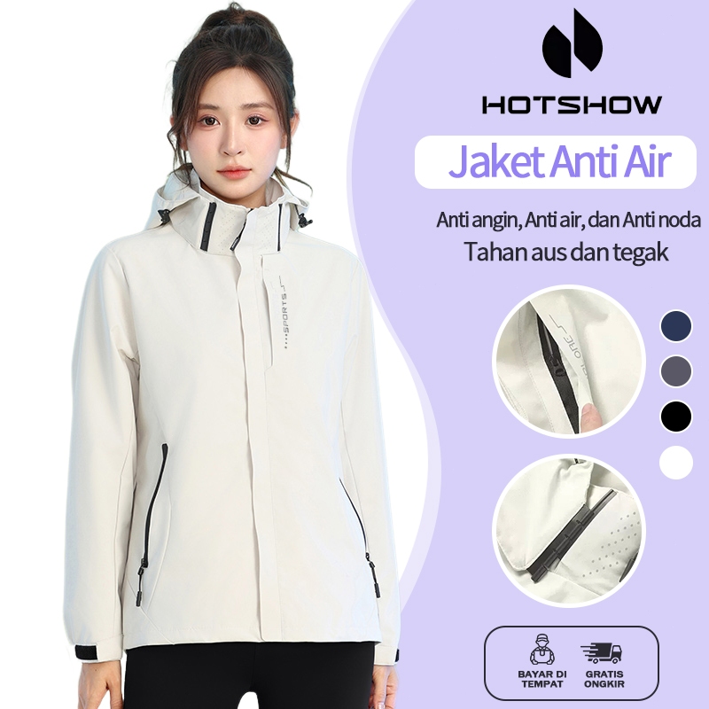 Jaket Olahraga Wanita Jaket Ritsleting Anti Air Anti Angin Jaket Motor